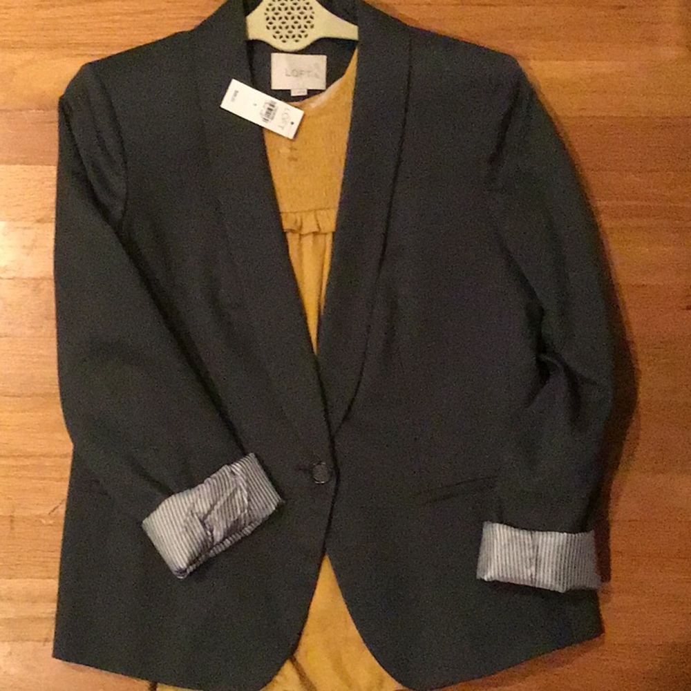 Loft gray blazer BNWT